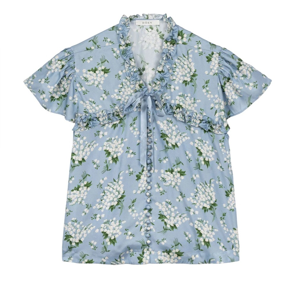 Doen OPALINE TOP -- SKY MAY BELL FLORAL - Picture 4 of 7